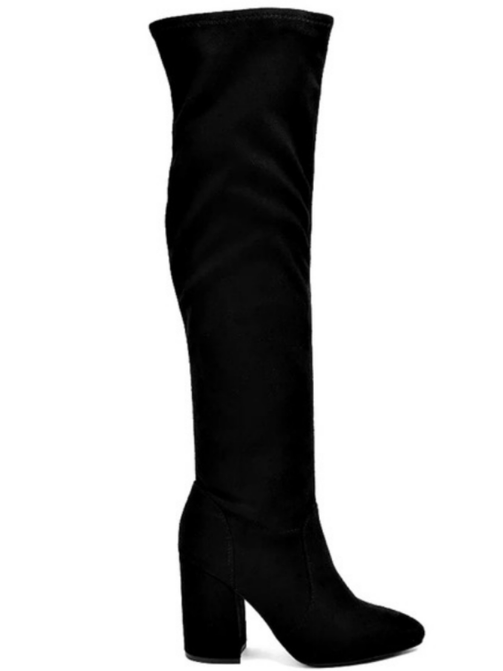 Sugar Sgr-Embassy B-Blk Stretch Micro Over-the-Knee Heeled Boots in Black US 11